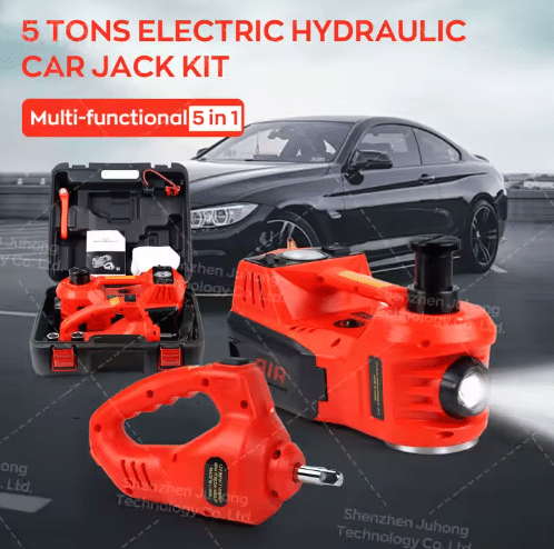 All-in-One Portable Mini 12V Hydraulic Steel Car  and Tire Inflator for 5T Max Load Car